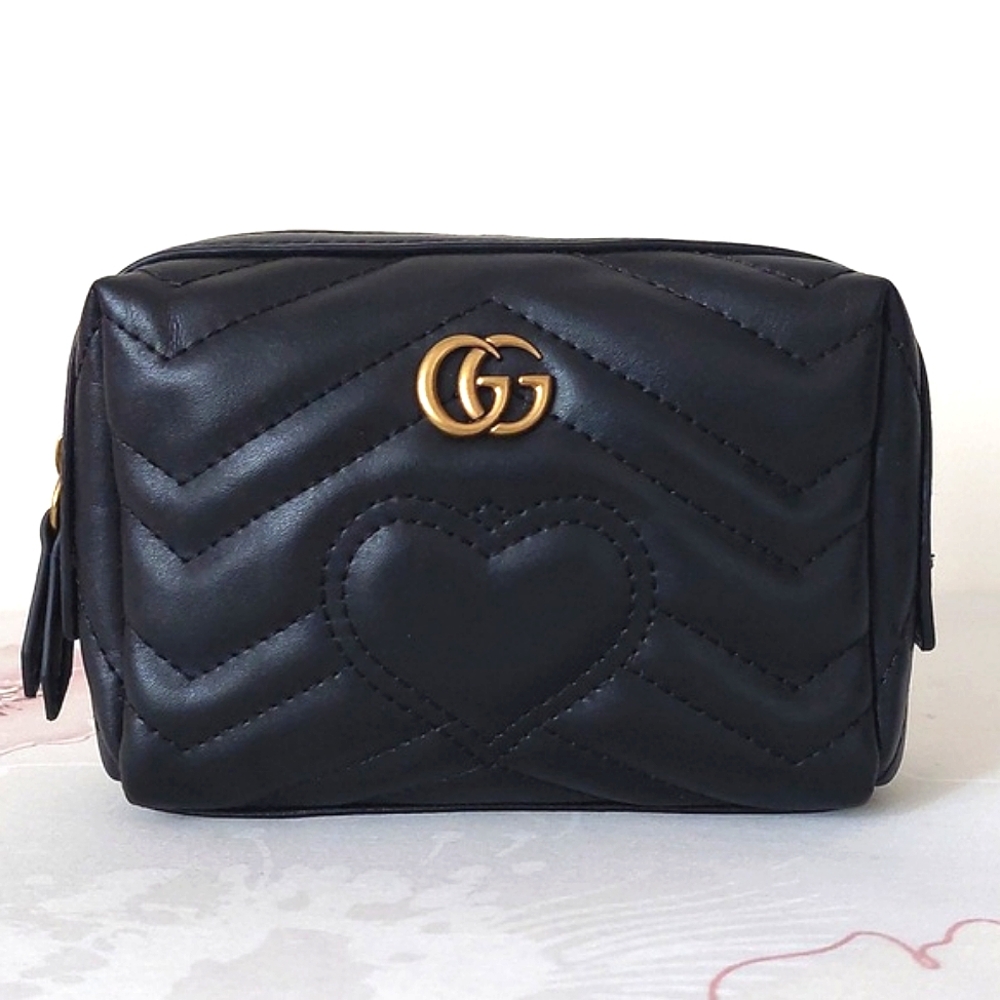 Gucci gg Mormont black leather quilted bag